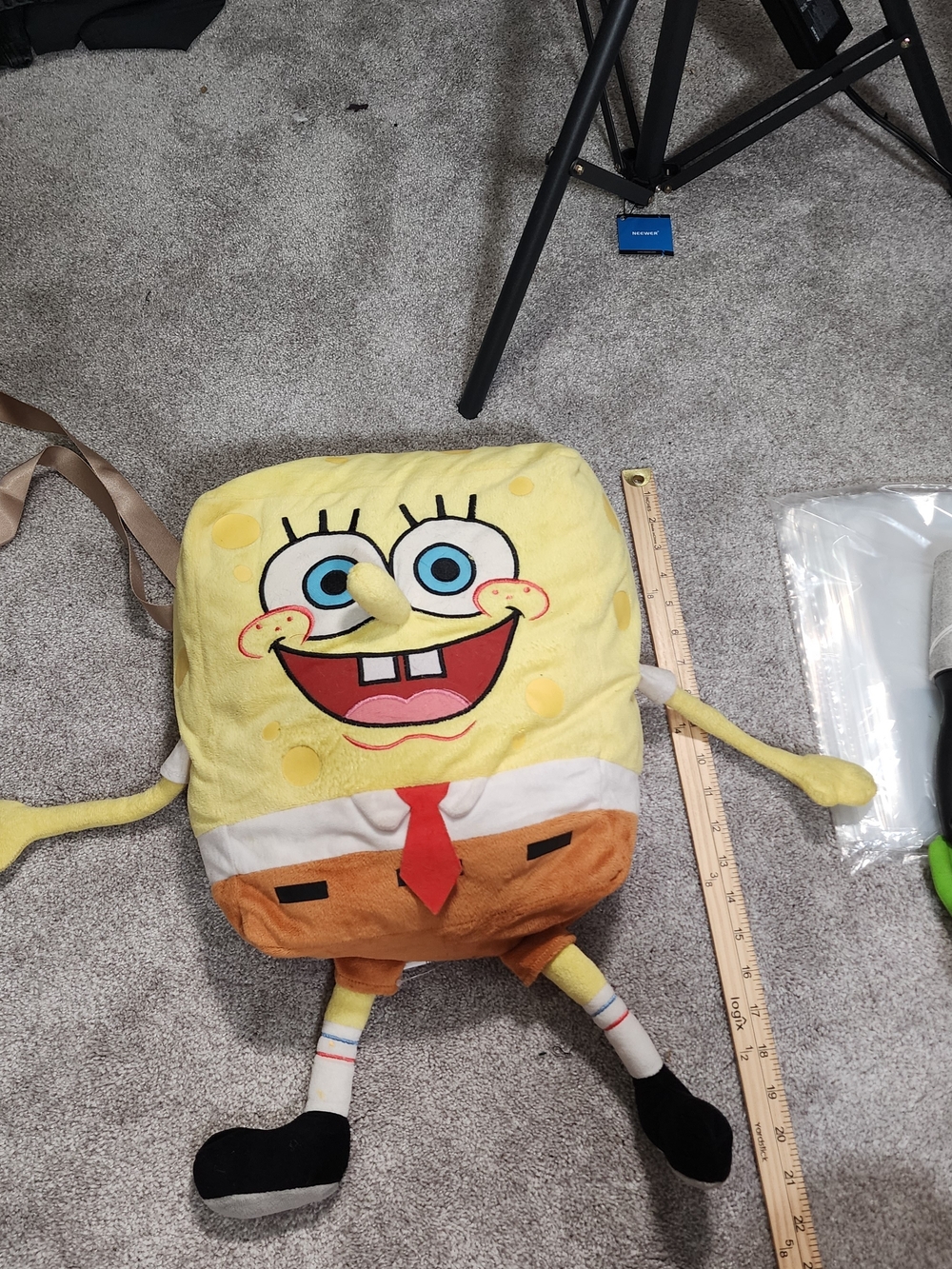 SpongeBob SquarePants Yellow Kids Plush Backpack - Animated Character